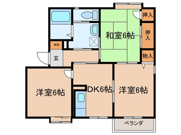 ドミール北園1番館の物件間取画像